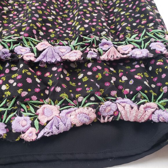Y2K Focus By Shani Floral Embroidered Skirt Size 16 Fairy Grunge Boho Cottage - Picture 2 of 7